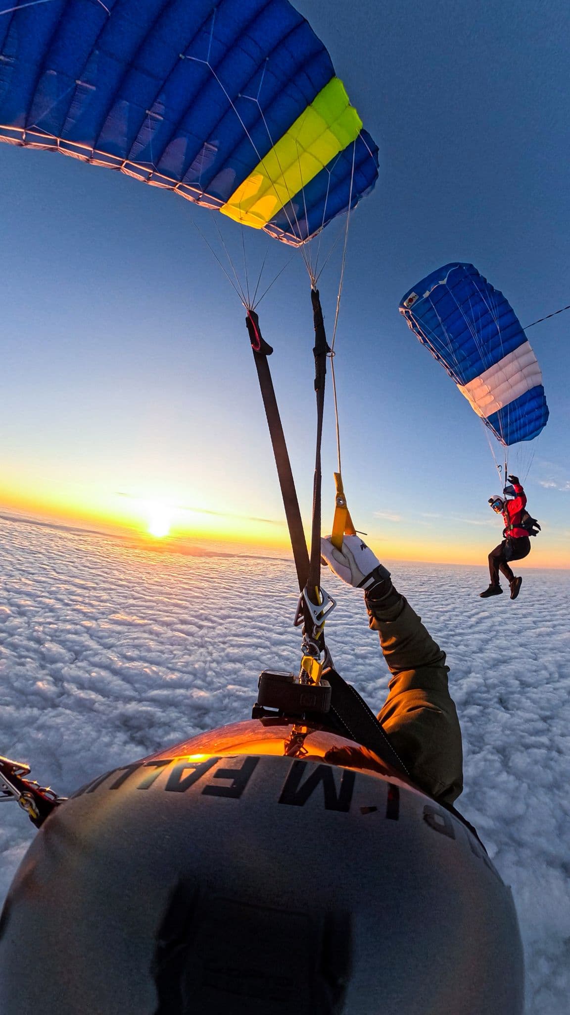 Skydiving sunset